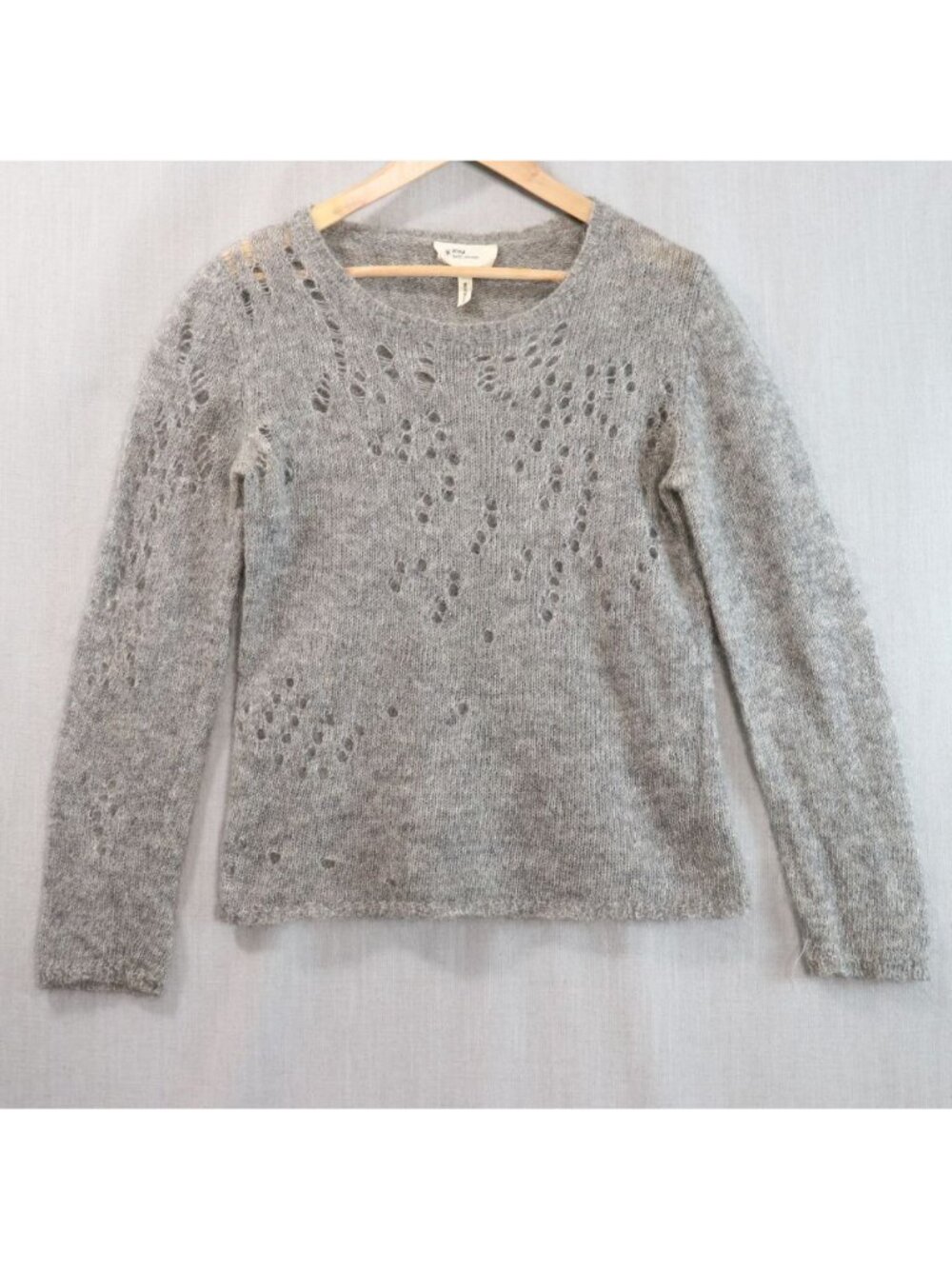 Etoile Isabel Marant Super Kid Mohair Knit Sweater Grey 3 Fits S / M Open Work